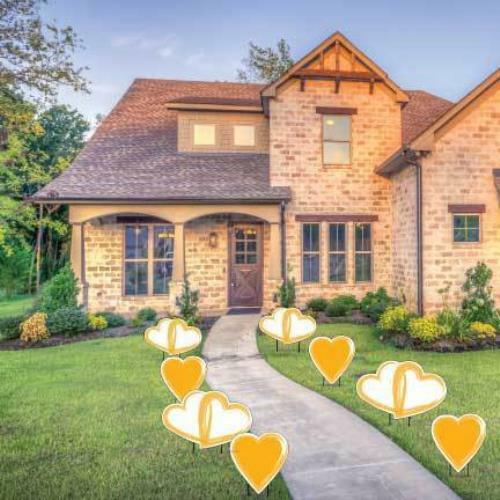 Gold Heart Pathway Decorations 8 piece set
