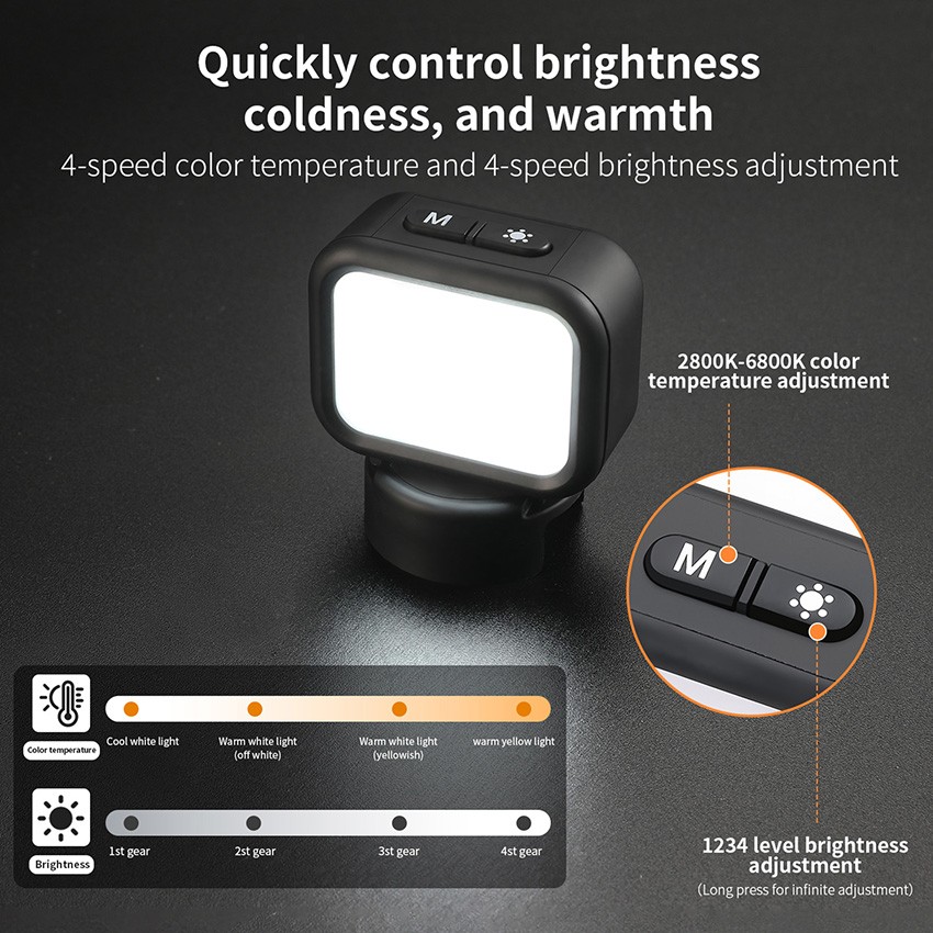 For Insta360 Link2/2C/2PRO Camera Fill Light 4-speed Brightness Adjustable Light