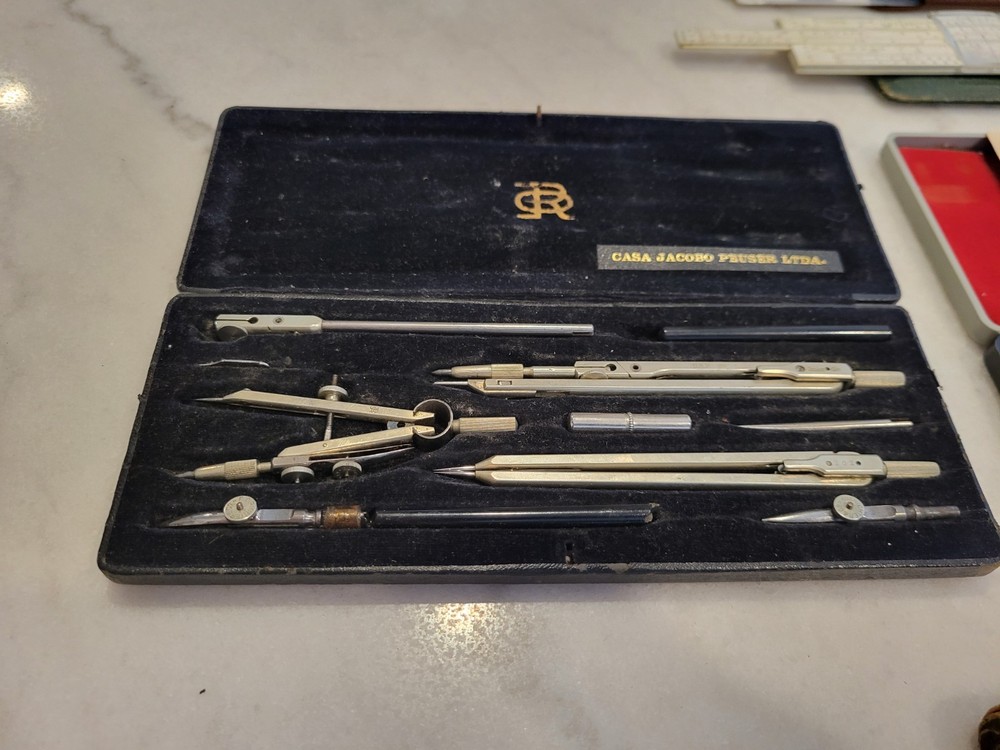 Vintage Arquitectual Drawing Instruments Set