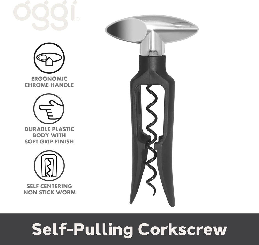 Wine Bottle Opener, Self Pulling Corkscrew - Self-Centering Non-Stick Wine Opene