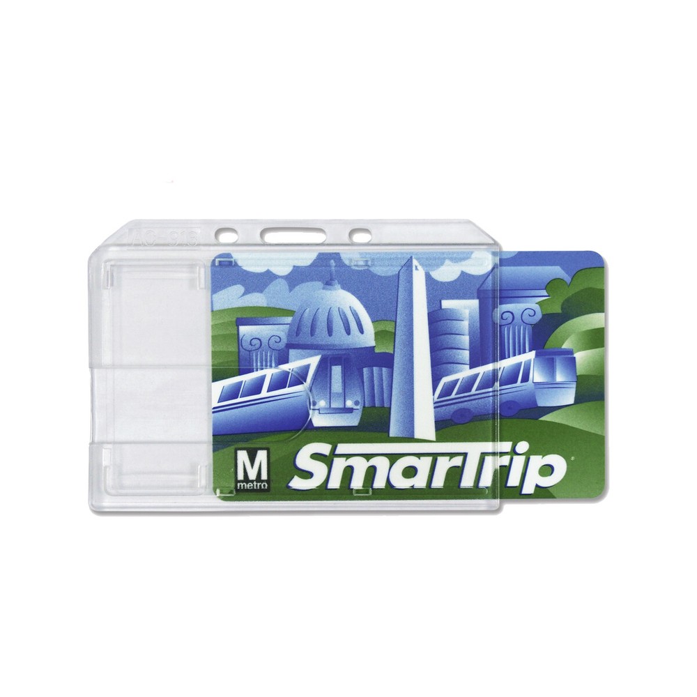 10 - Clear Rigid Plastic Horizontal Badge Holder - Side Load Insert (AC-913)