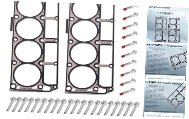 LS3 5-Layer Head Gaskets with Head Bolt Kit Fit for Chevy GMC Express