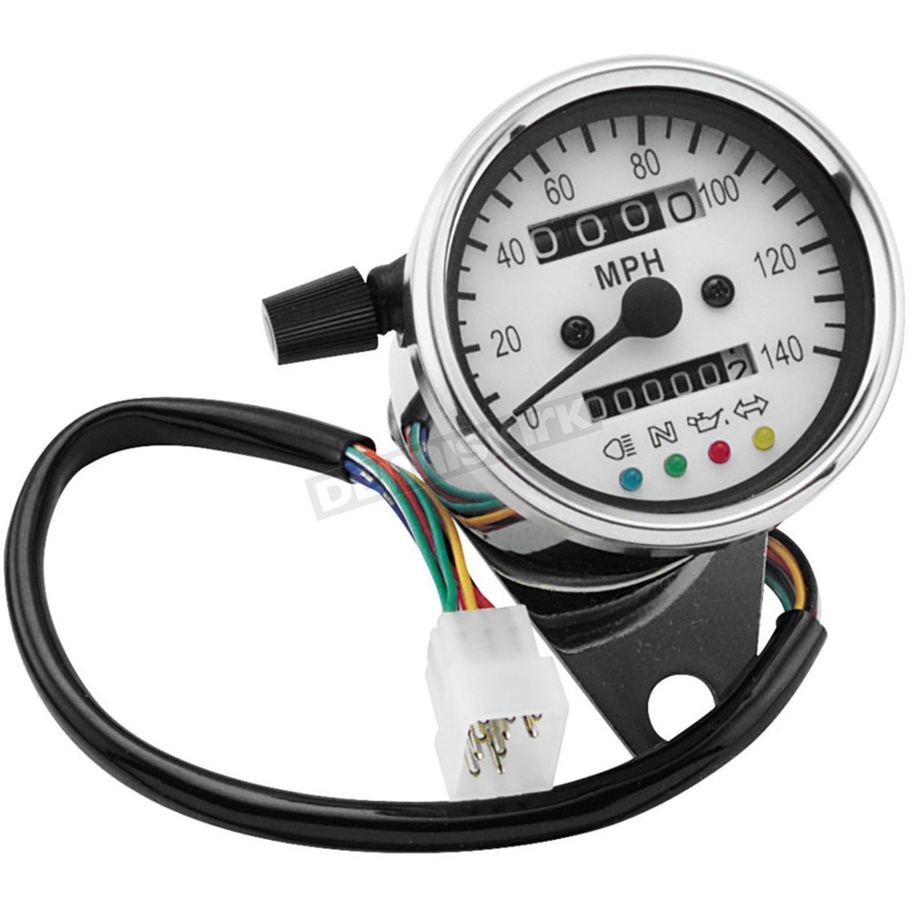Bikers Choice Chrome Mini Speedometer w/LED Indicator Light-76067