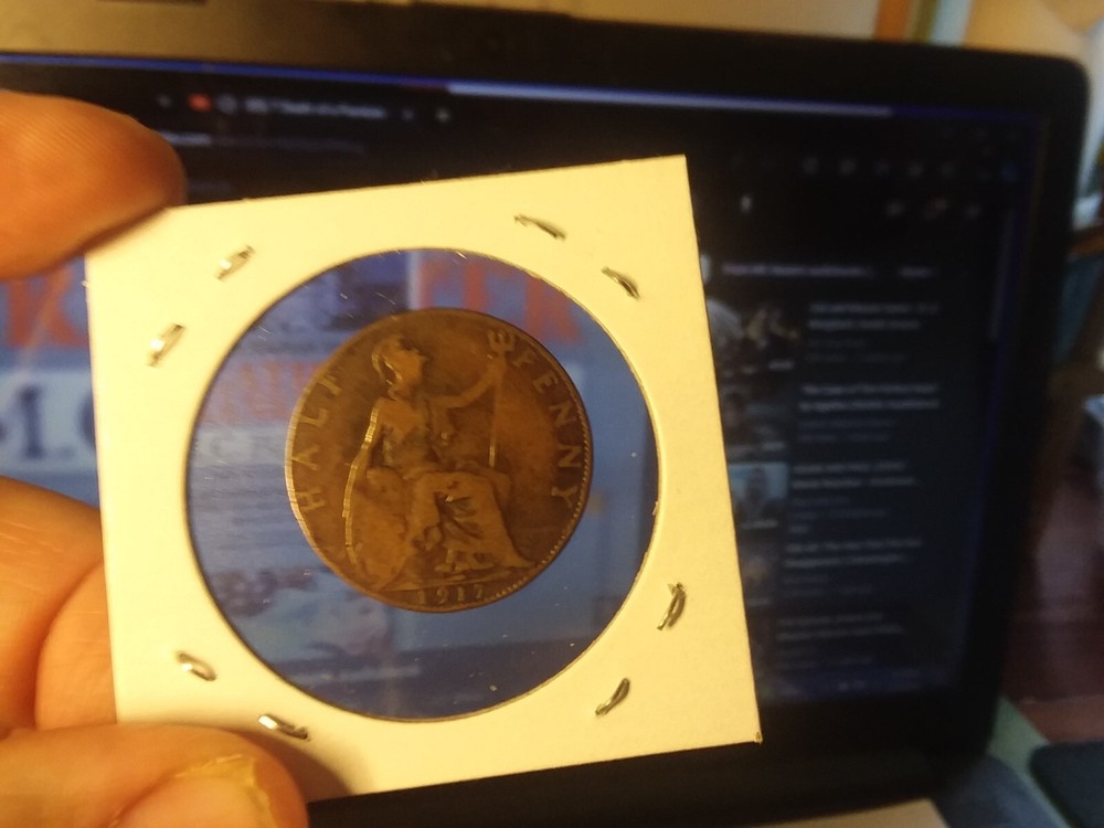 1917 Half Penny - George V - Mid Grade