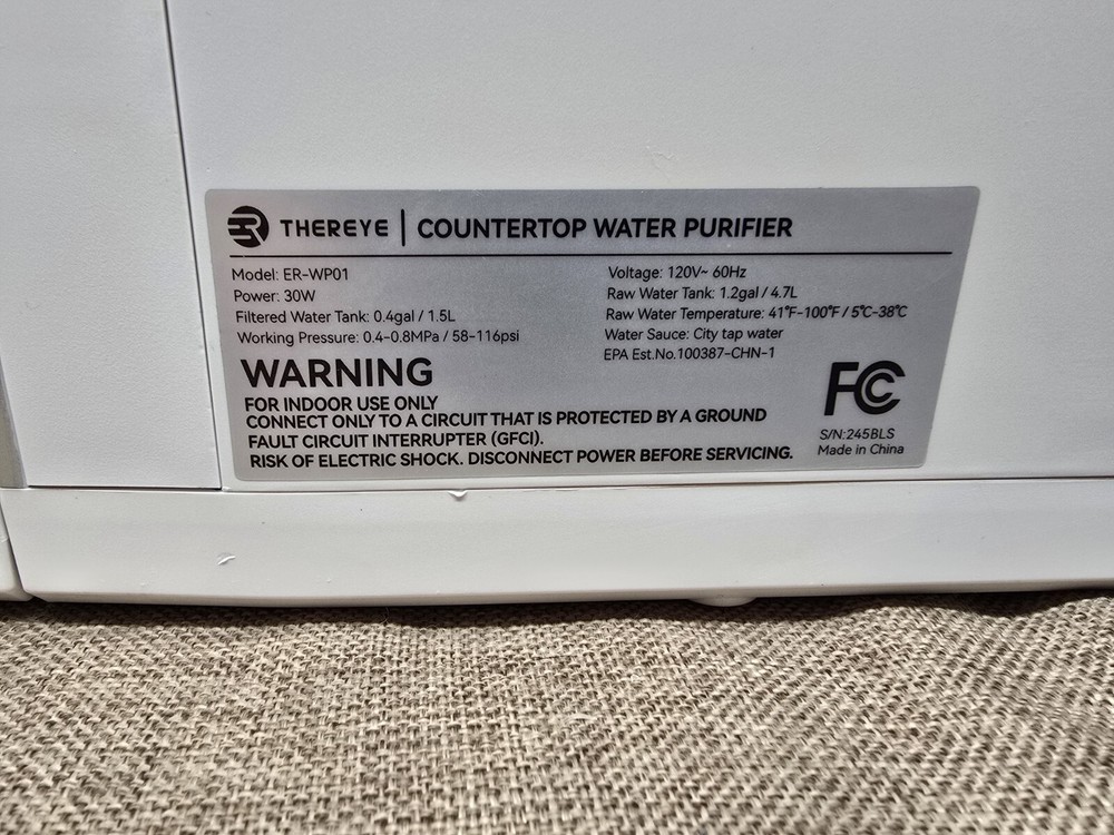Thereye Reverse Osmosis System Countertop ER-WP01