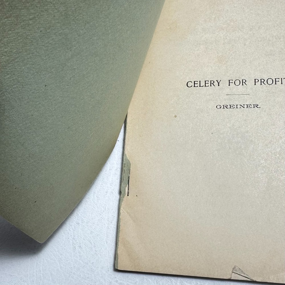 1909 W. Atlee Burpee Celery for Profit Modern Methods for Growing Celery Guide