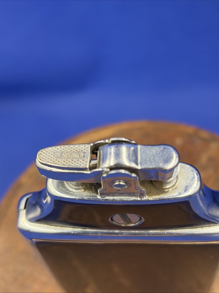 Vtg Ronson Mastercase Art Deco Cigarette Case Lighter Brown & Silver Untested