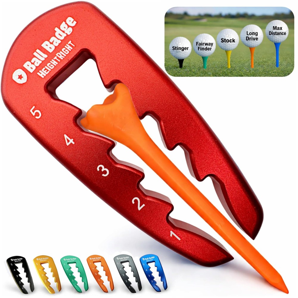 HeightRight Adjustable Golf Tee Height Tool (5-Level Precision) Universal Fit...