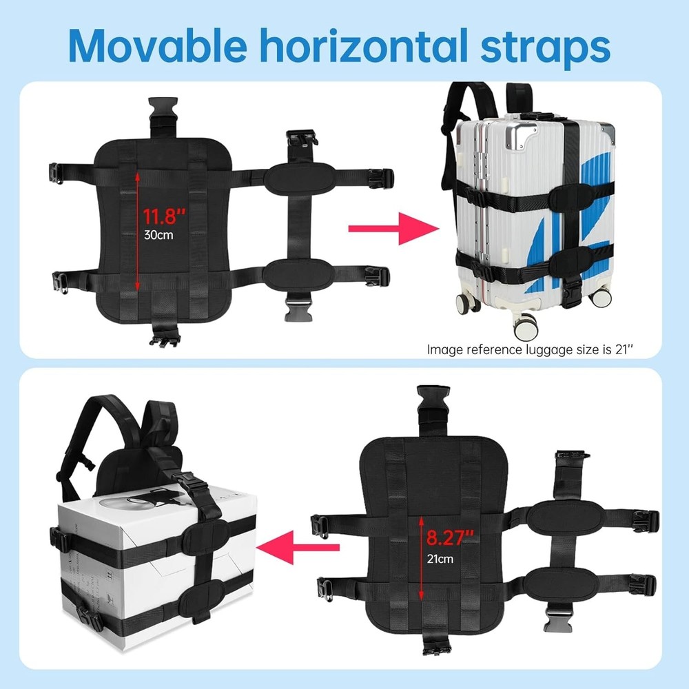 Backpack Carrying System with Strap for Carrying Hard Shell Case/Hand Luggage