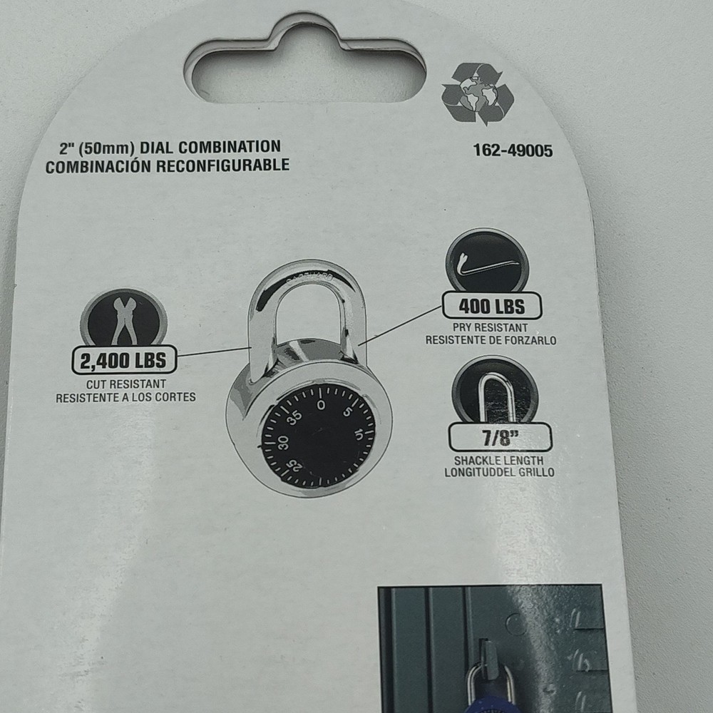 ✅🔒👀Brinks Padlock Lock Standard Security 3 Dial Combination 162-49005📸SEE📏📸