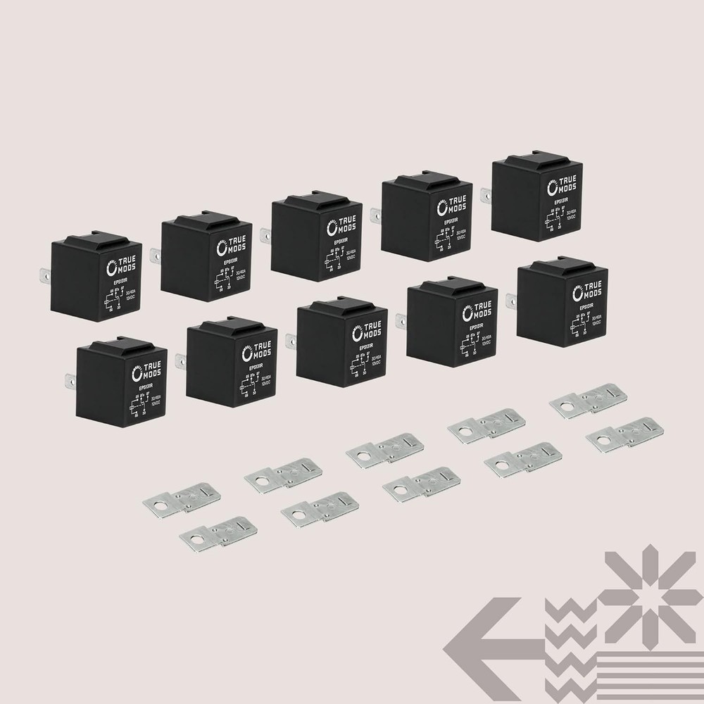 10-Piece Bosch Style 5-Pin 12V Relay Switch [Single Pole Double Throw]
