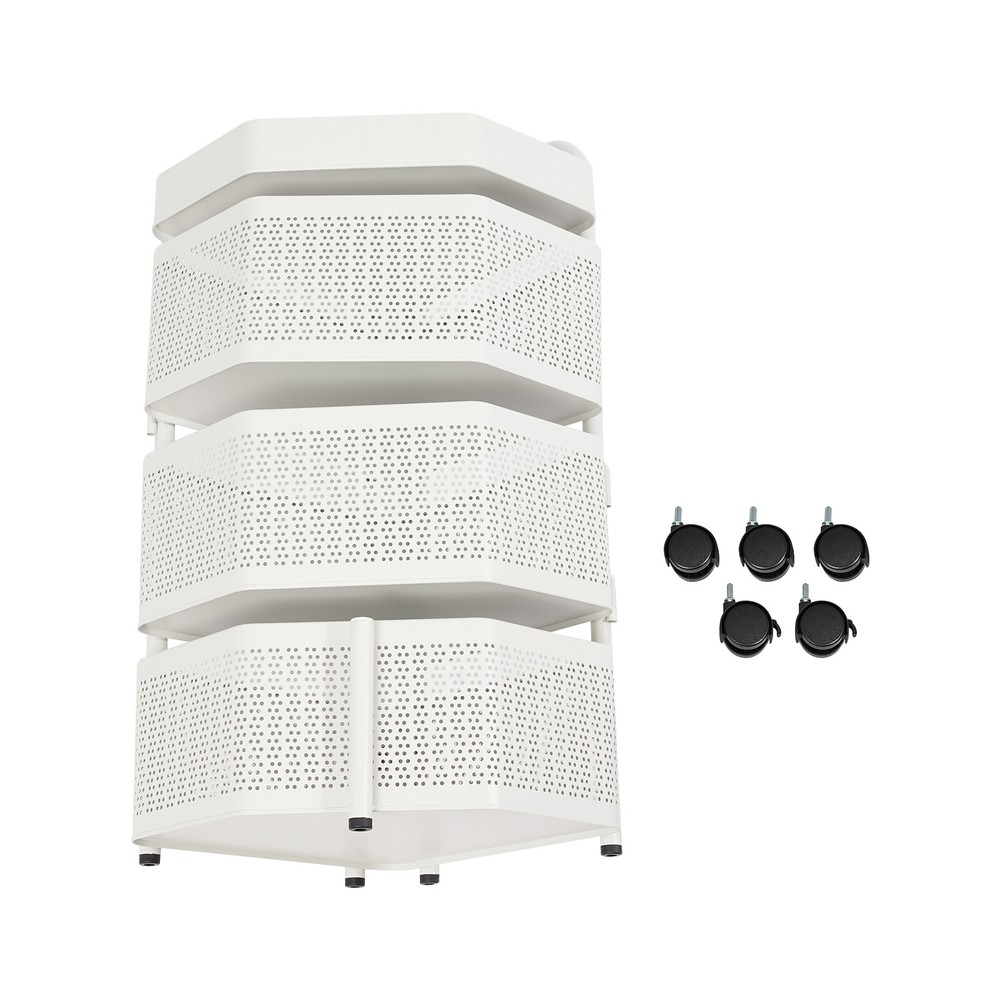Rotating Storage Shelves Rack, 3-Tier Removable Basket Shelf Organizer