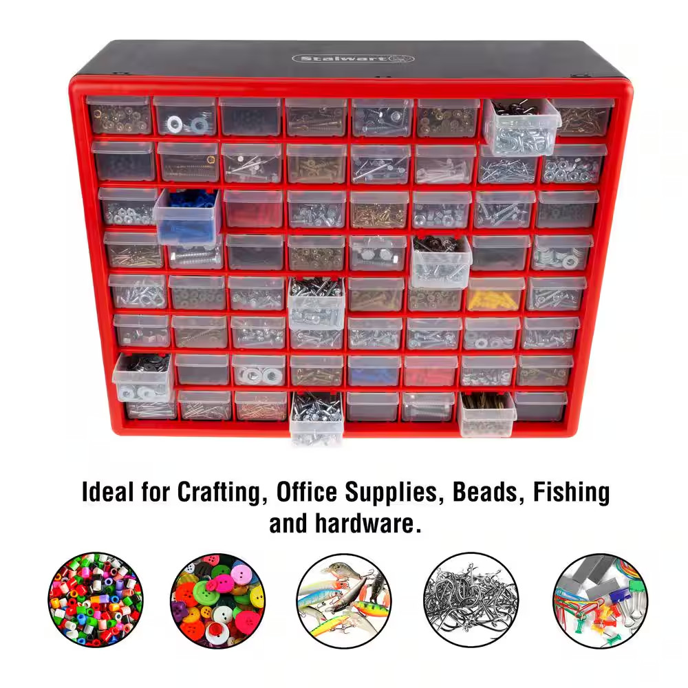 64-Compartment Small Parts Organizer
