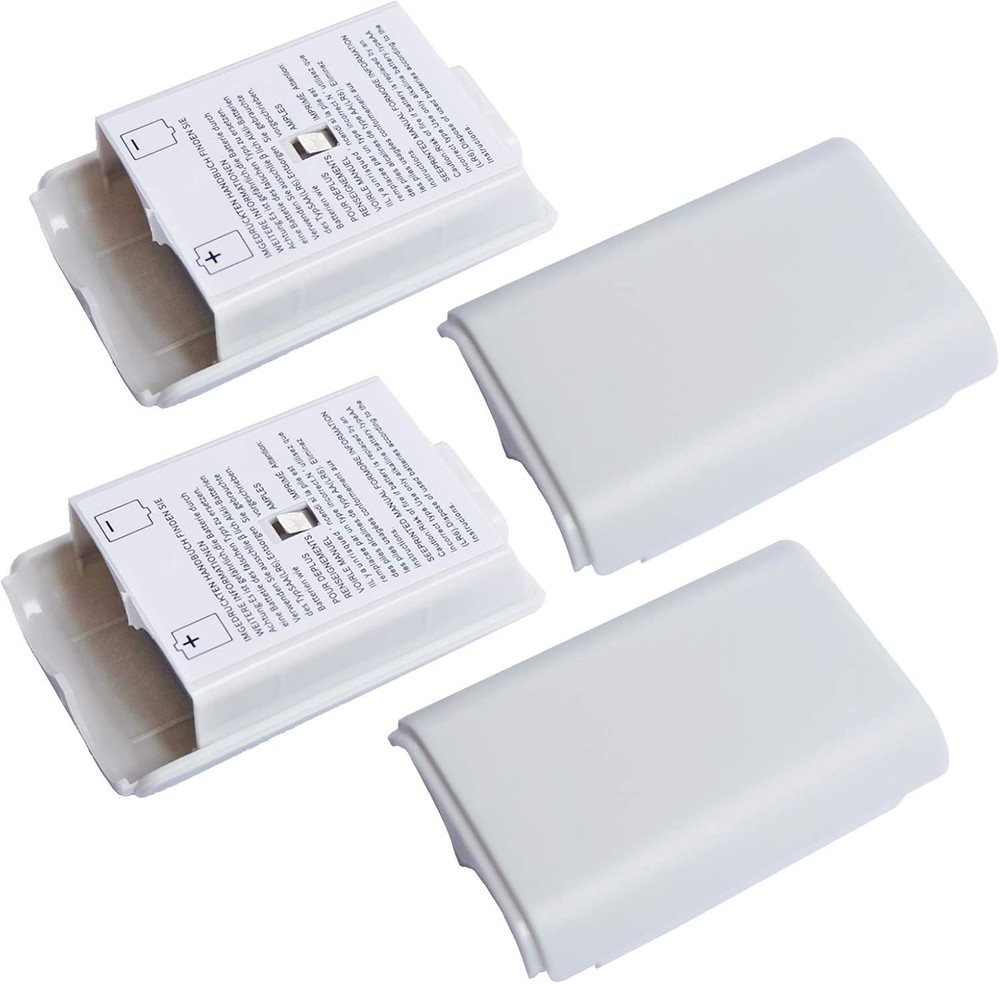 Protective 4X Battery Pack Shell Cases for Xbox 360 Wireless Controllers - White