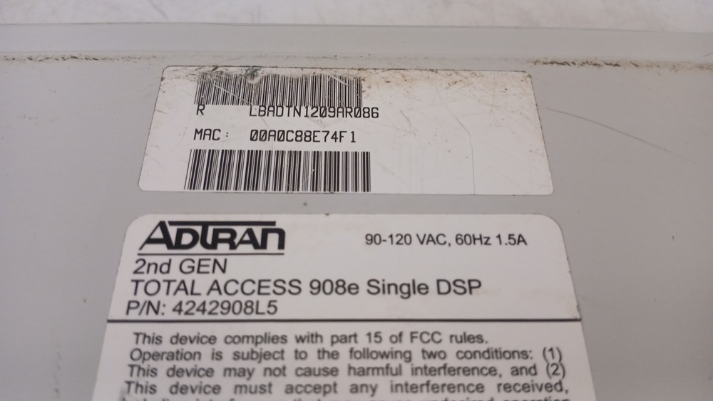 Adtran Total Access 908e Single DSP VOIP Gateway *POWERS ON* *UNTESTED*
