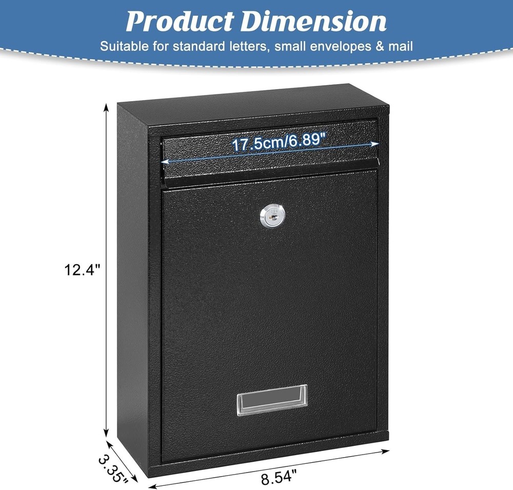Durable Locking Mailbox with Modern Design - Secure Your Letters & Valuables