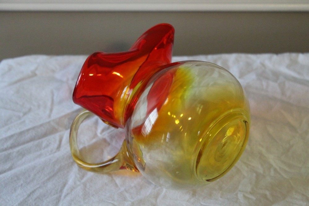 Vintage Amberina Pitcher measures 5" tall
