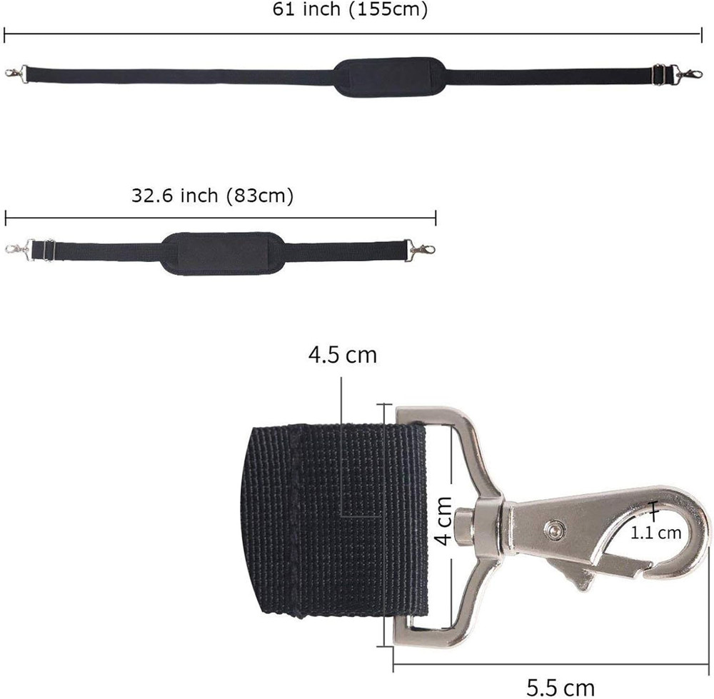 JAKAGO 61" Replacement Shoulder Strap, Padded Long Duffel Bag Strap Universal Ad