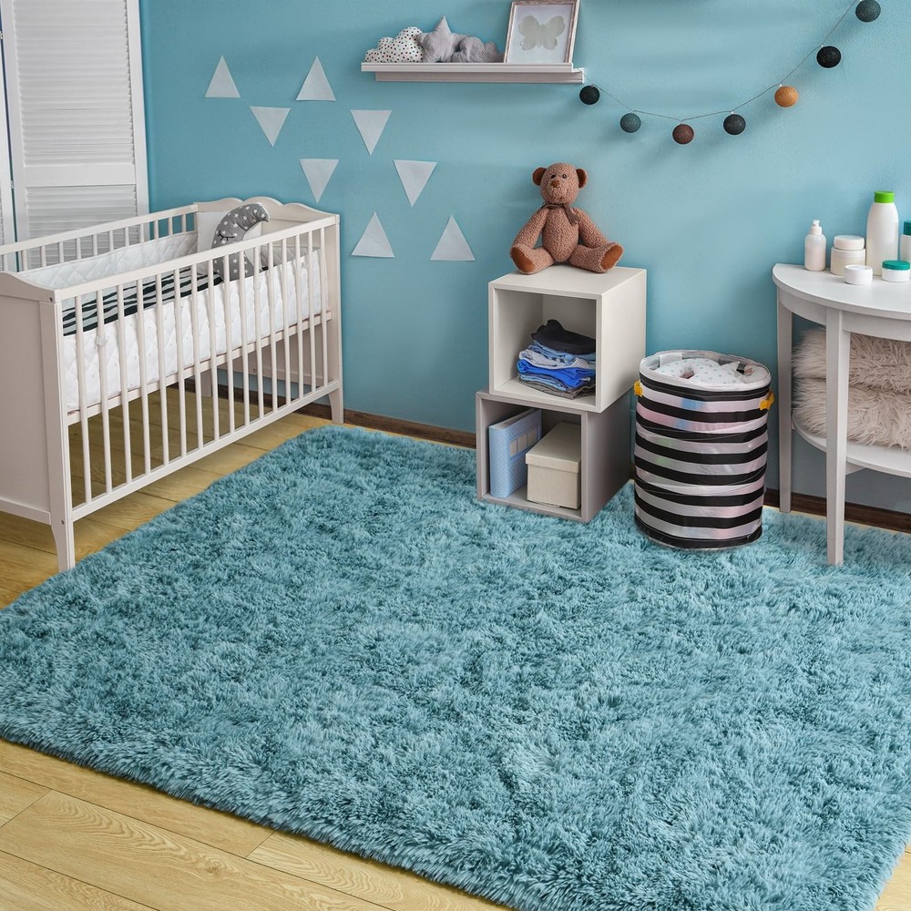 Merelax Soft Modern Indoor Large 3' x 5' (Rectangular), Turquoise Green