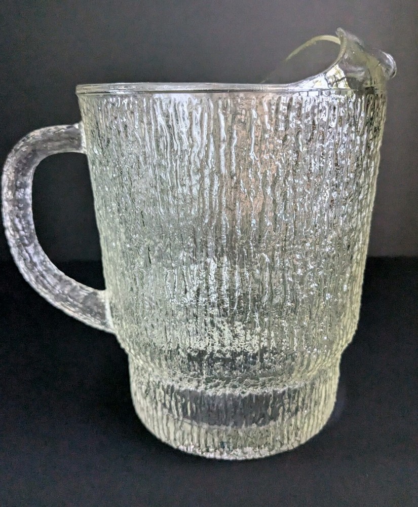 MCM Heavy Clear Glass Icicle Pitcher Littala?