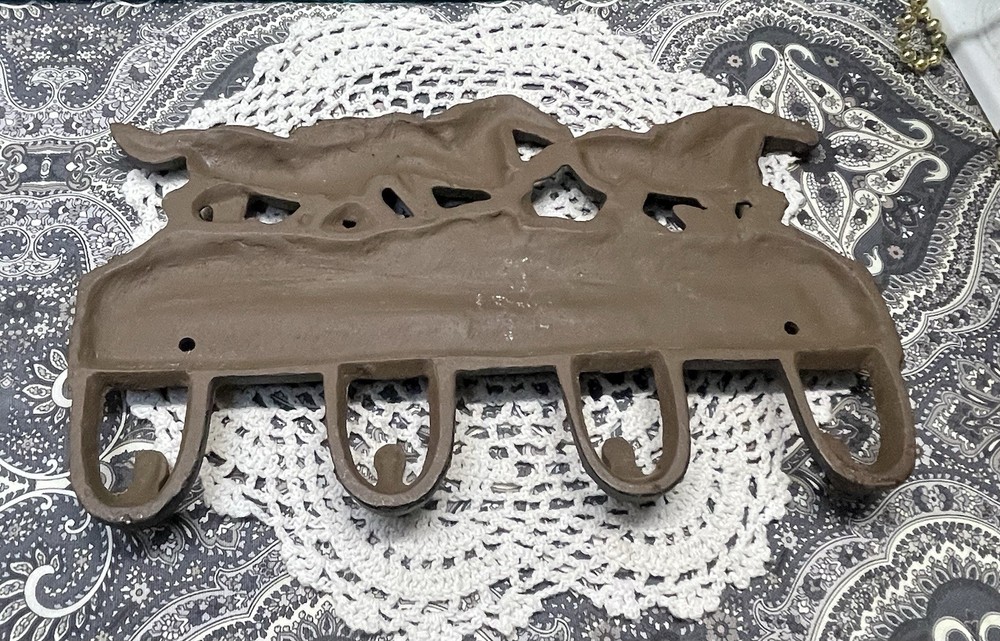 Cast Iron Heavy Running Horses Wall Hook- Towel Hook