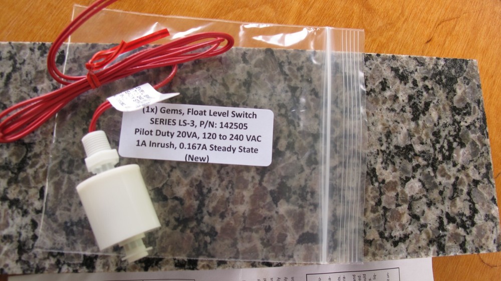 1x) GEMS, SERIES LS-3, Float Level Switch, 20 VA, 1A