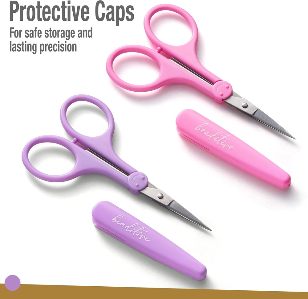 Beaditive High Precision Detail Scissors Set (2-Pc) Sharp, Fine Tips | Paper