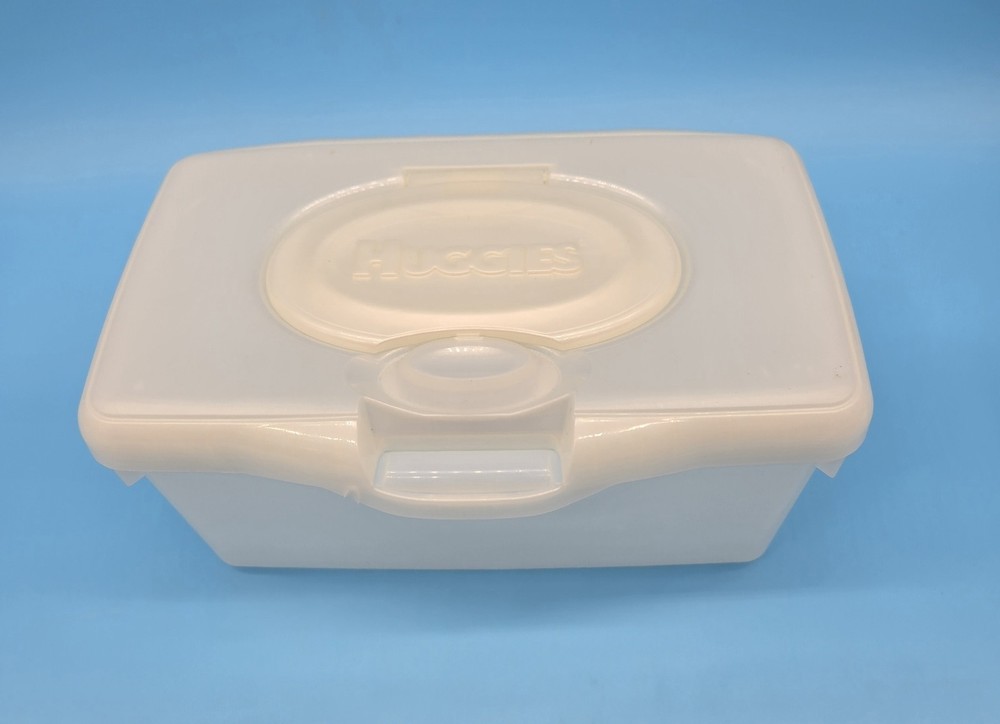 Huggies Baby Wipes EMPTY Container White With Pop Up Top