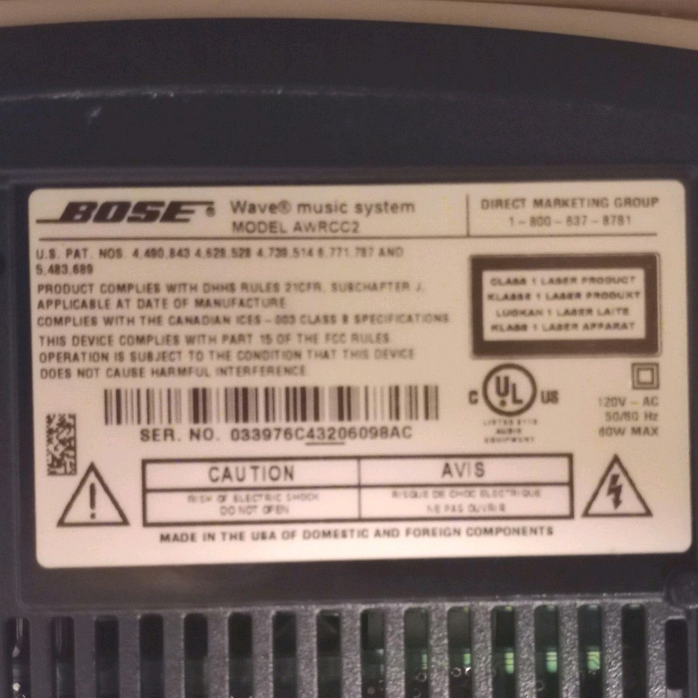 Bose Wave Music System Model AWRCC2 AM/FM Remote **see full description