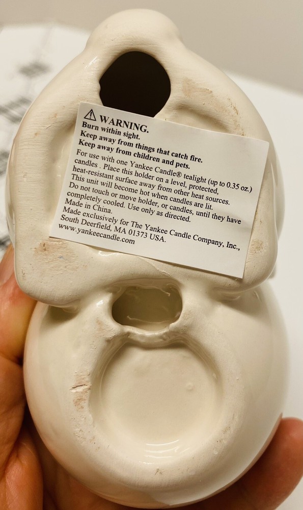 Yankee Candle Tealight Holder Bunny Easter Egg Damaged See Description