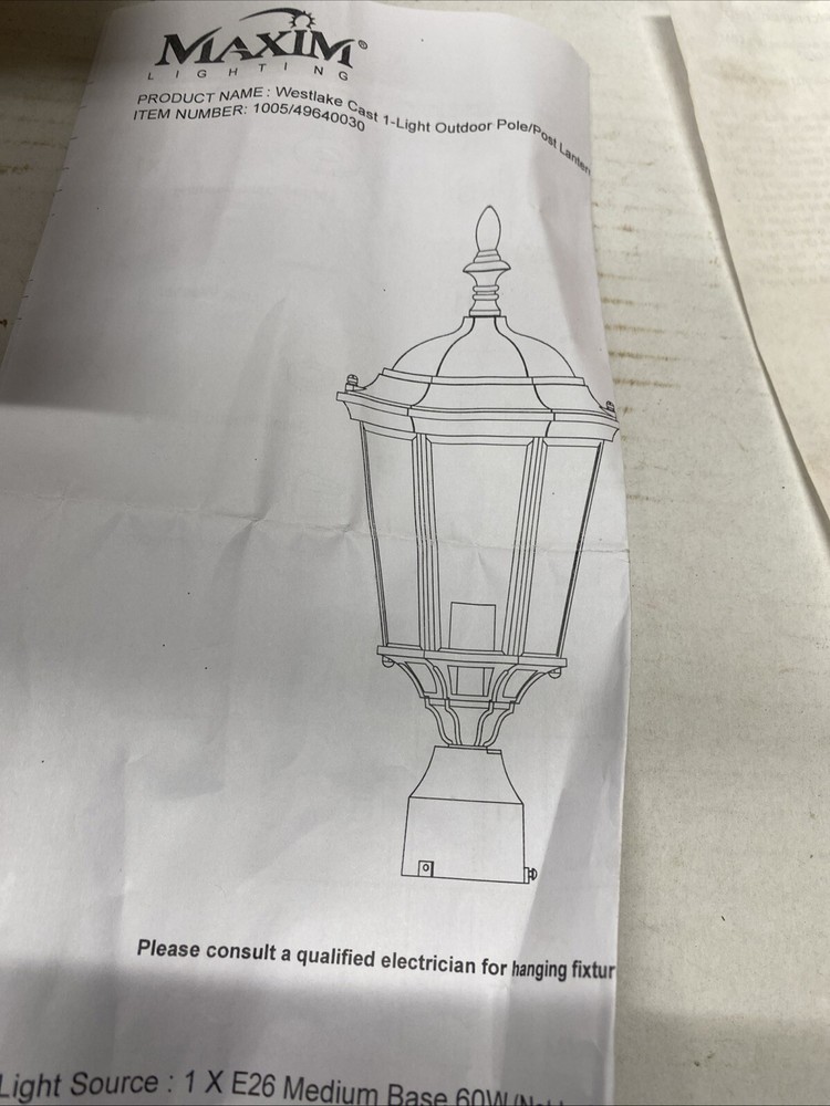 Maxim Lighting Westlake Cast White Light for Post SLC-586