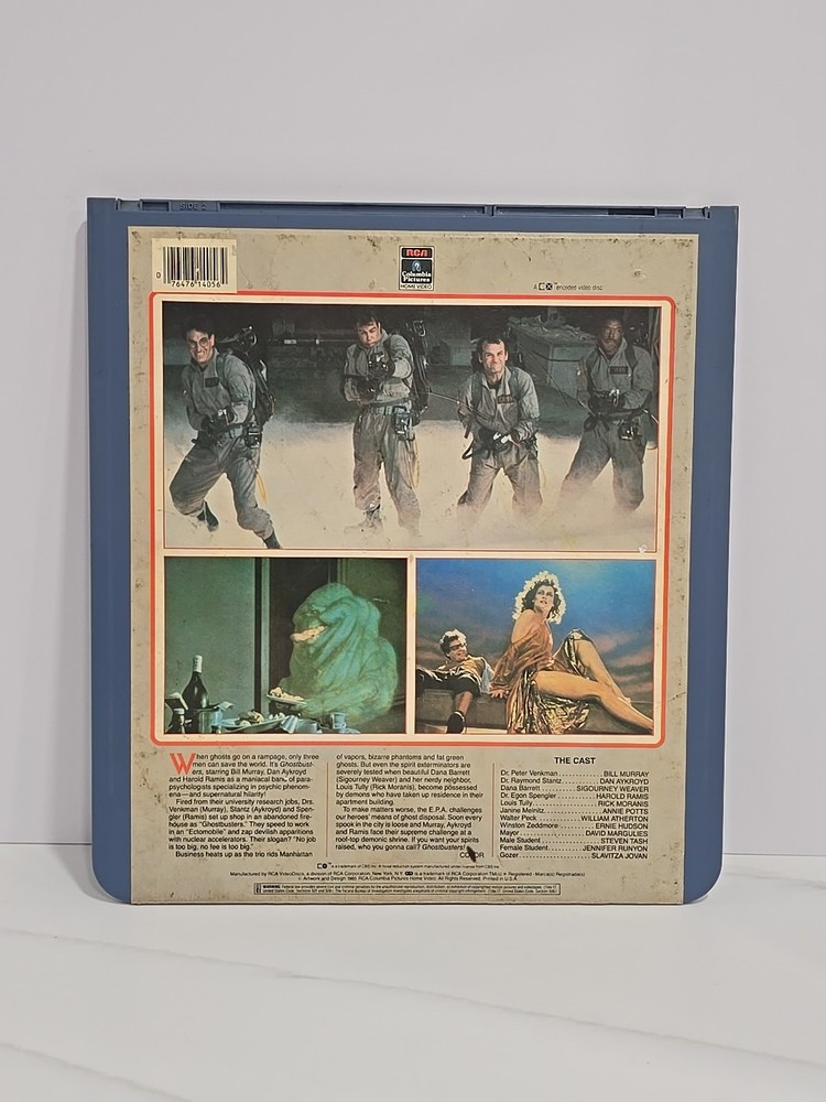 Ghostbusters 1984 CED RCA SelectaVision VideoDisc Murray Aykroyd Ramis Hudson