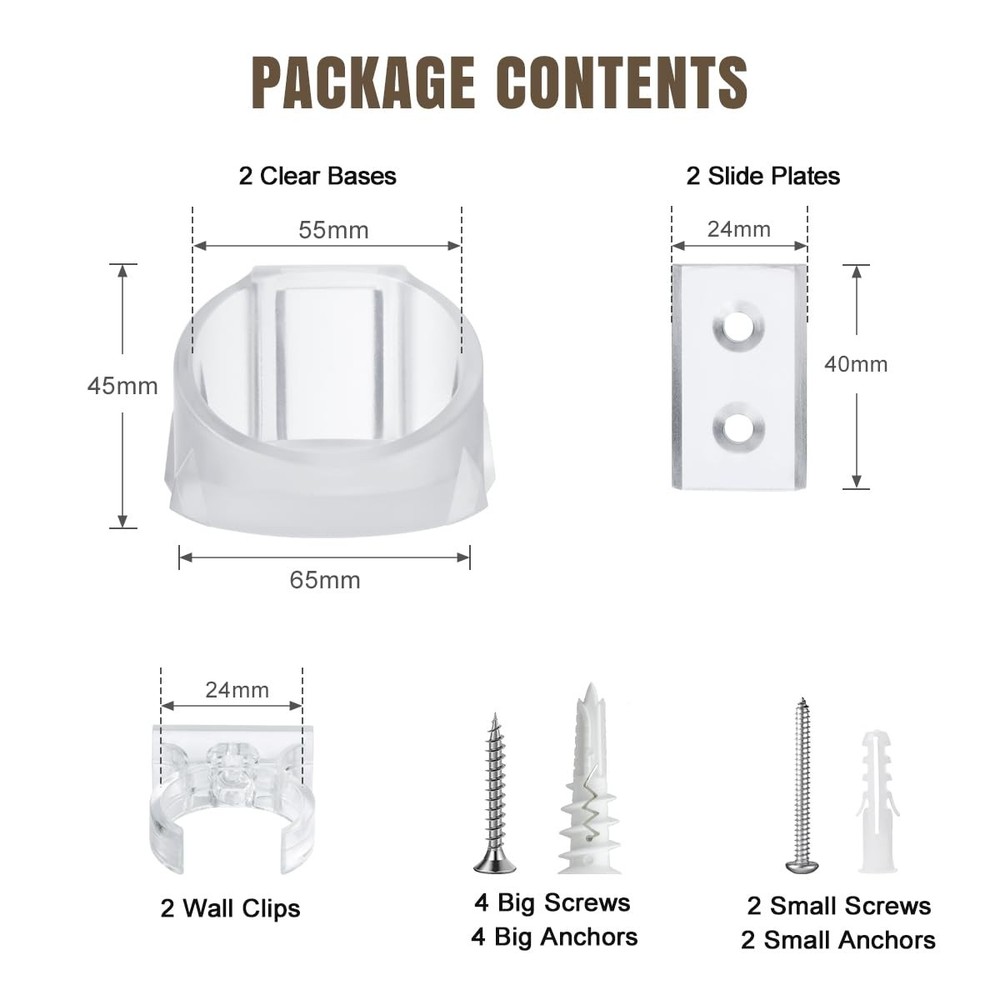 Lenink 2 Pack Clear Lightsaber Wall Mount, Holder Small,