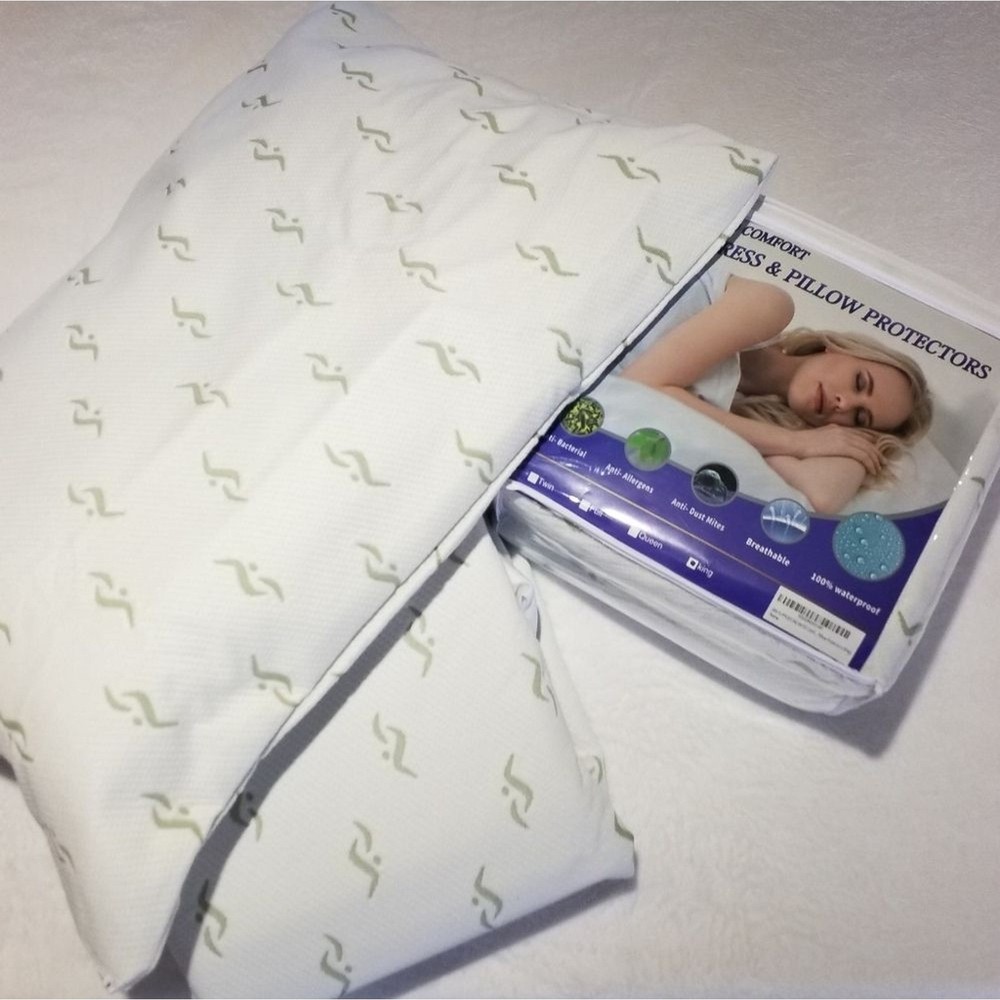 Twin Size Waterproof Bamboo Mattress Protector With Pillowcase Protector Set