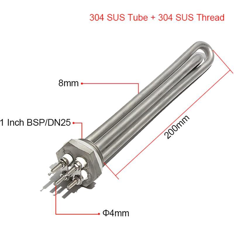 Solar Water Heater Thread DC 12-48V 200W-600W Stainless Steel Tubular Element