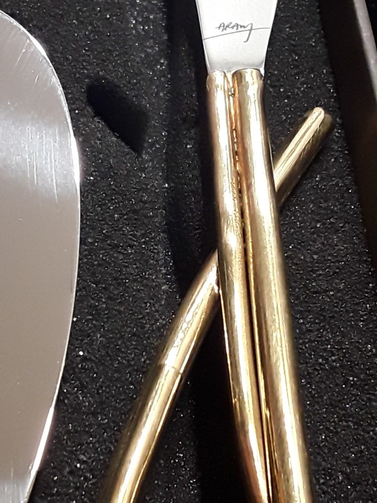 MICHAEL ARAM CALA LILY CAKE KNIFE SERVING SET NEW