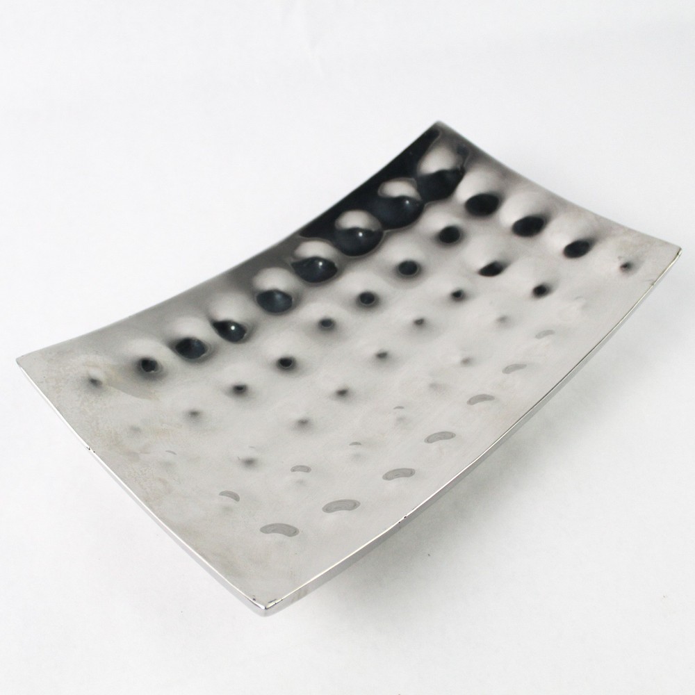 Soho Living Silver Tone Aluminum Bubble Pattern Rectangular Tray