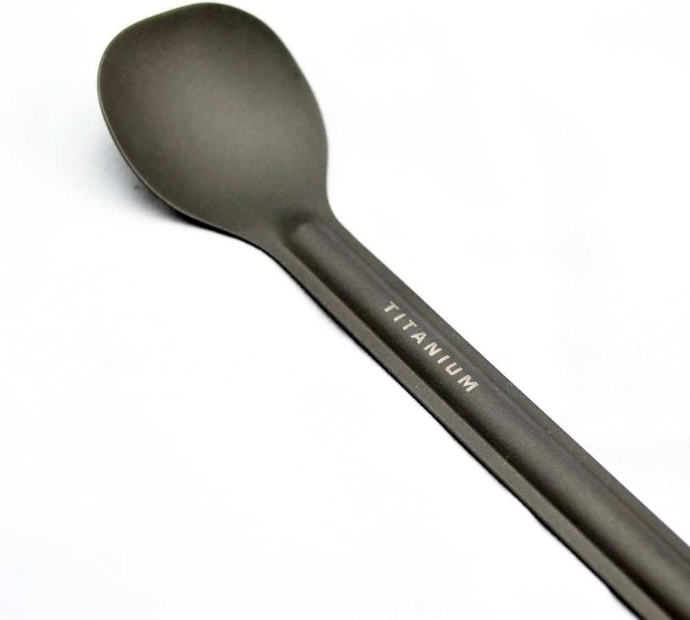 Ergonomic Ultra-Lightweight Titanium Spoon with Extended Handle for Kitchen Ease