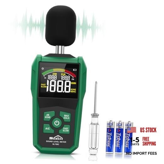 Decibel Meter, Digital Sound Level Meter with LCD Color Screen,Portable SPL
