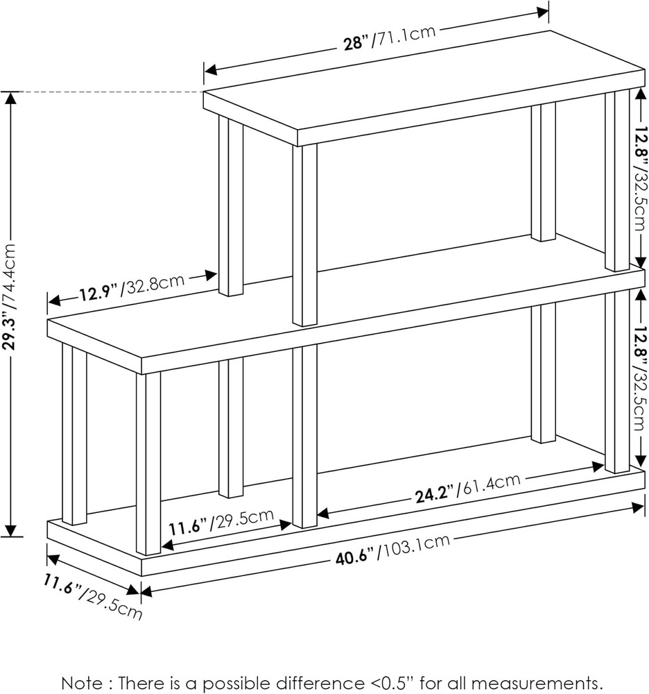 Turn-N-Tube No Tools Decorative Display Shelf 3-Tier Ladder Solid White/Black