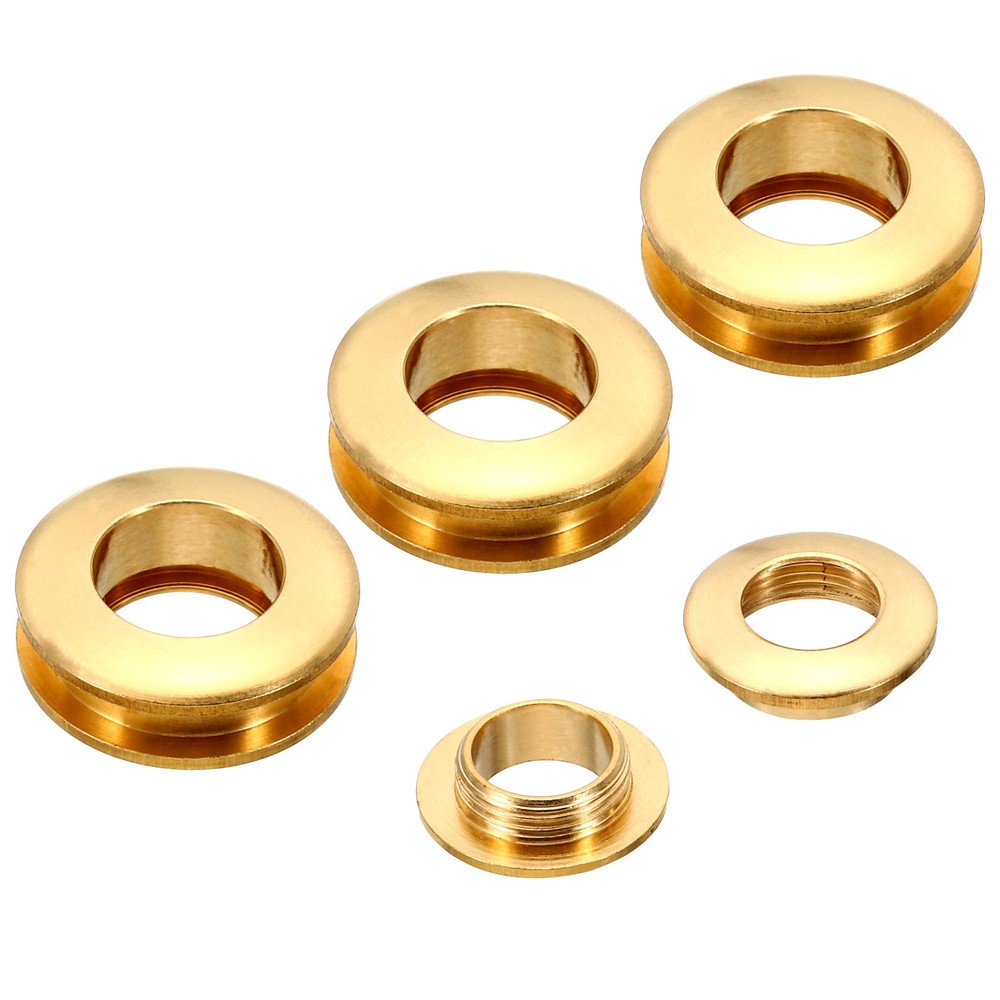 4Pcs 12mm(1/2 Inch) Solid Brass Hole Eyelets Arc Surface Grommets Brass Tone