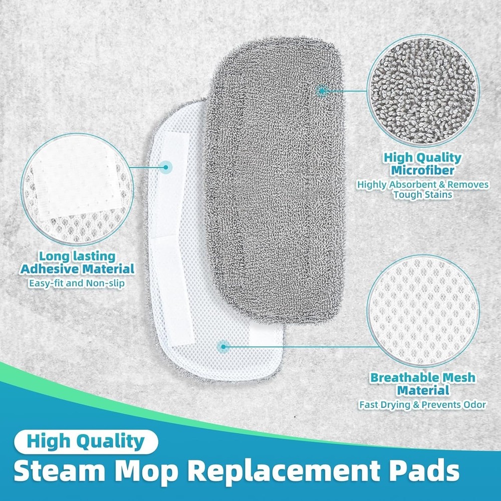 Washable Microfiber Steam Mop Replacement Pads for All Surface Cleaning