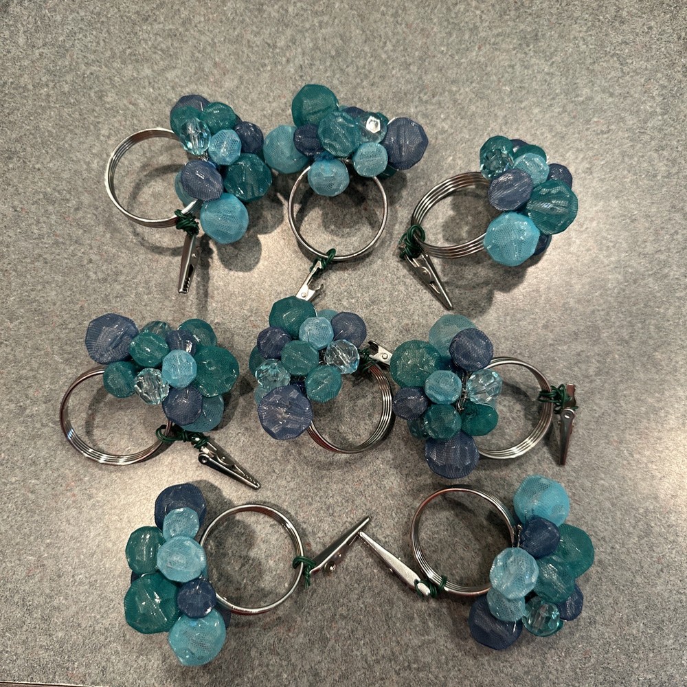 8 2” Blue And Green Rings with Clips