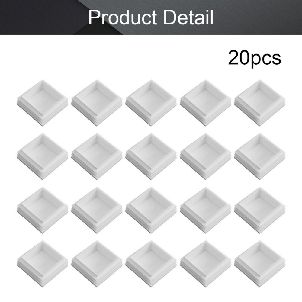 8/20Pcs Square Tube Hole Plug Plastic End Cap for Chair Table Glide Insert