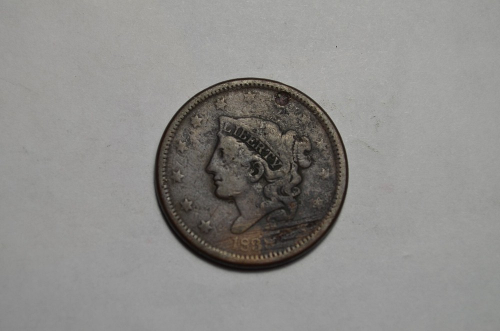 1838 LARGE CENT STRONG DETAILS SOLID OLD COIN #2NM