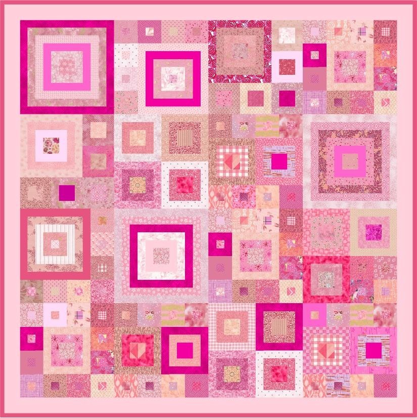 PRETTY IN PINK - Patchwork Quilt Pattern By Quilt-Addicts