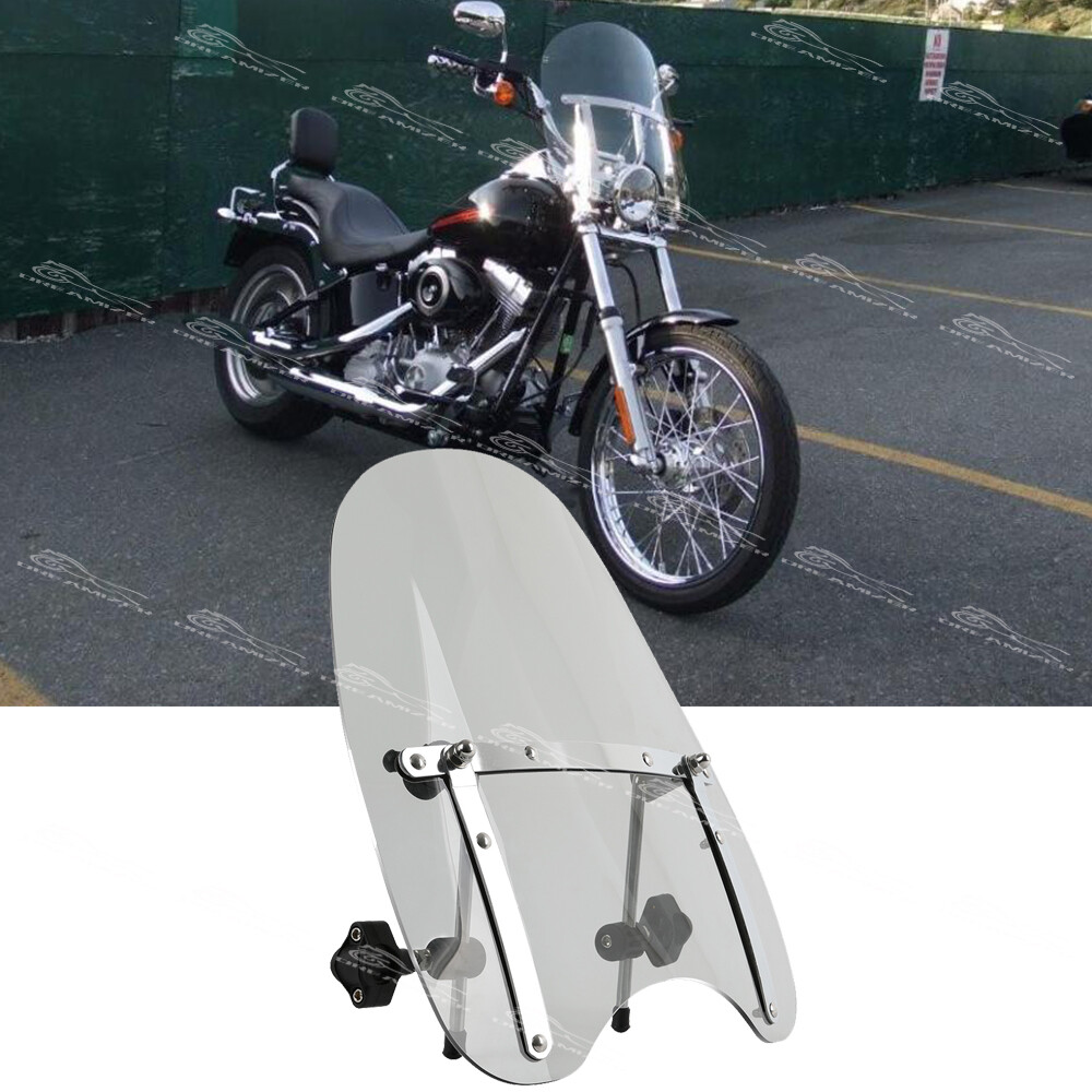 For Harley Softail Standard FXST 7/8" 1" Handlebar Smoke Windshield Windscreen