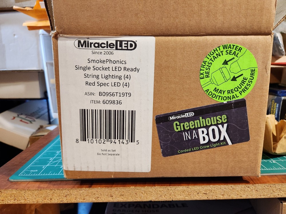NEW! FOUR Miracle LED 6FT Single Socket Indoor Grow String Light w/ Bulb Kit