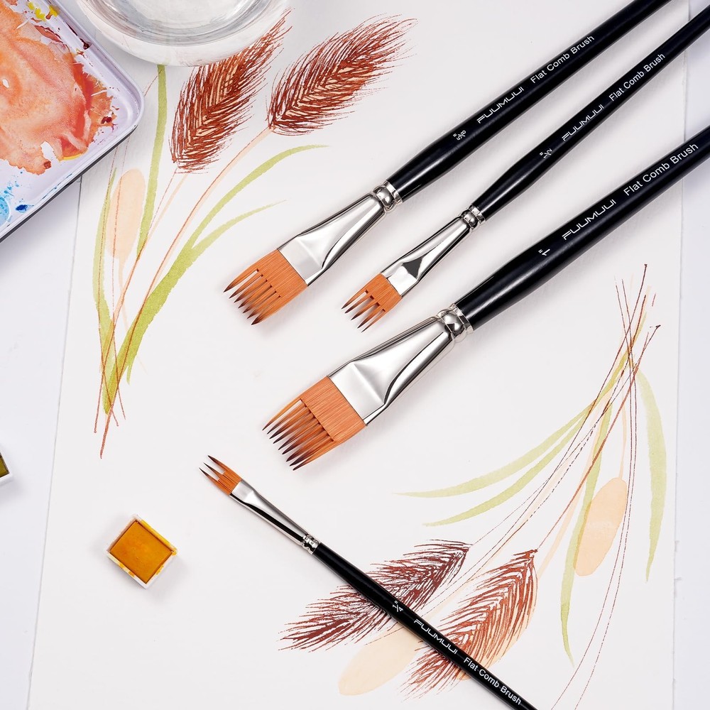 Fuumuui 5PCS Grainer Brush Set - Professional Flat Comb 5PCS-Flat, 5pcs