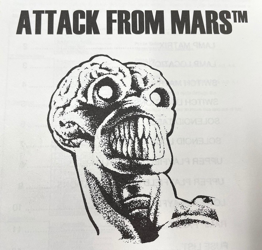 Bally Attack from Mars Pinball Machine Game Manual Operatory Handbook ORIGINAL